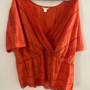 NWT orange lace blouse